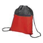 Drawstring Sport Bag with Zip Pocket 210D - Image 2