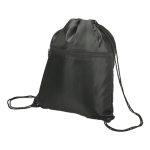 Drawstring Sport Bag with Zip Pocket 210D - Image 4