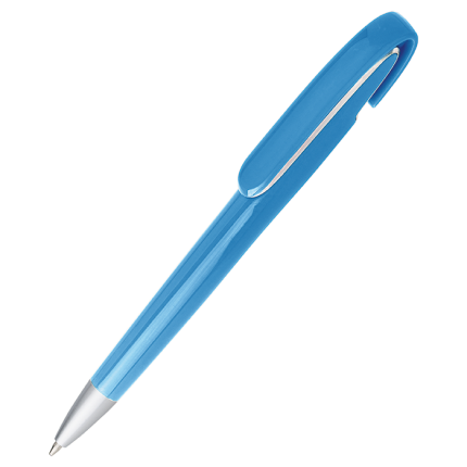 Rounded Clip Ballpoint Pen With Coloured Barrel