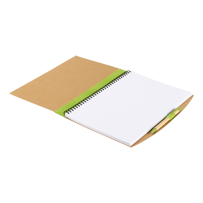 306486-main.png Recycled Cardboard Notebook With Pen - Image 1
