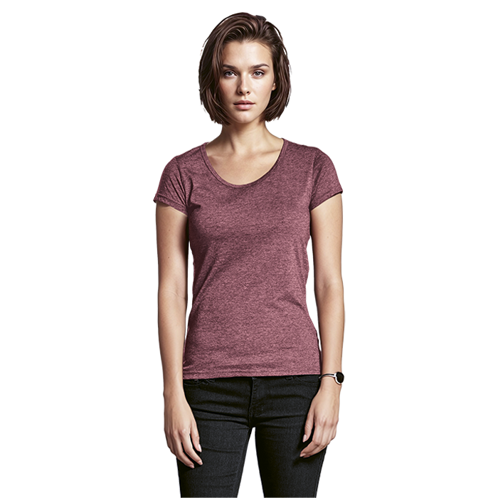 303620-main.png Melange Crew Neck T-Shirt Ladies - Image 1