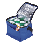 6 Can Cooler with Foil Liner and Pocket Non-Woven Foil Linin