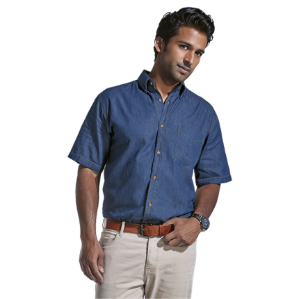 Denver Denim Shirt Short Sleeve Mens