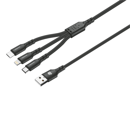 IND 1.2m 3-In-1 Charger Cable