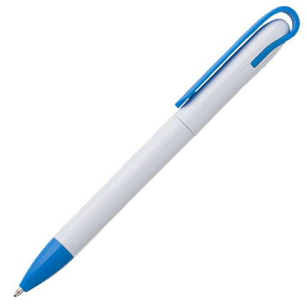 Twist Action Ballpoint Pen With White Barrel