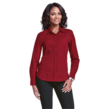 Basic Poly Cotton Blouse Long Sleeve Ladies