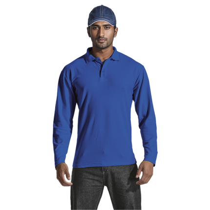 175g Pique Knit Long Sleeve Golfer Mens