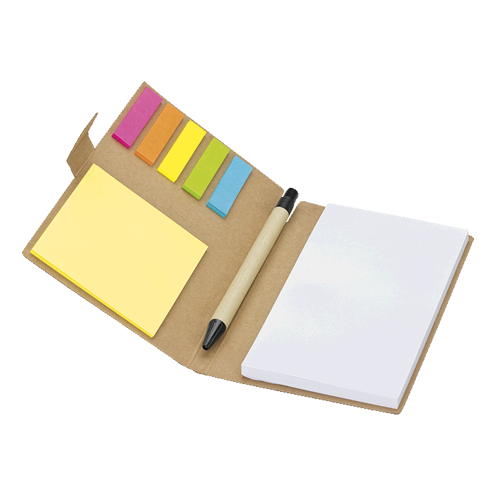 10661-main.png Recycled Notebook with Pen and Flags - Image 1