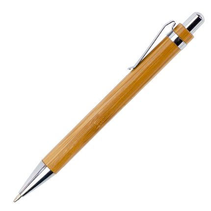Bamboo Ballpoint Pen with Metal Trims