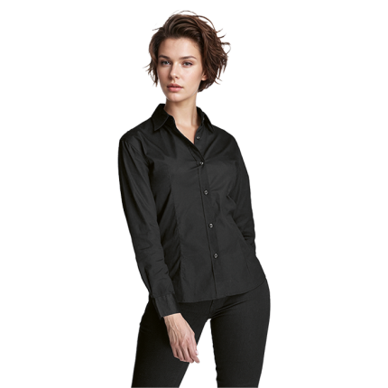 Brushed Cotton Twill Blouse Long Sleeve Ladies