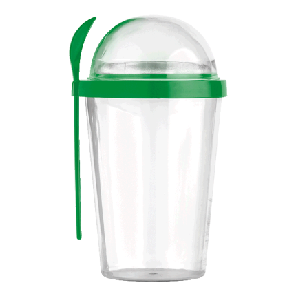 450ml Dual Compartment Breakfast Mug with Spoon