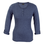 145g Henley Long Sleeve T-Shirt Ladies - Image 2