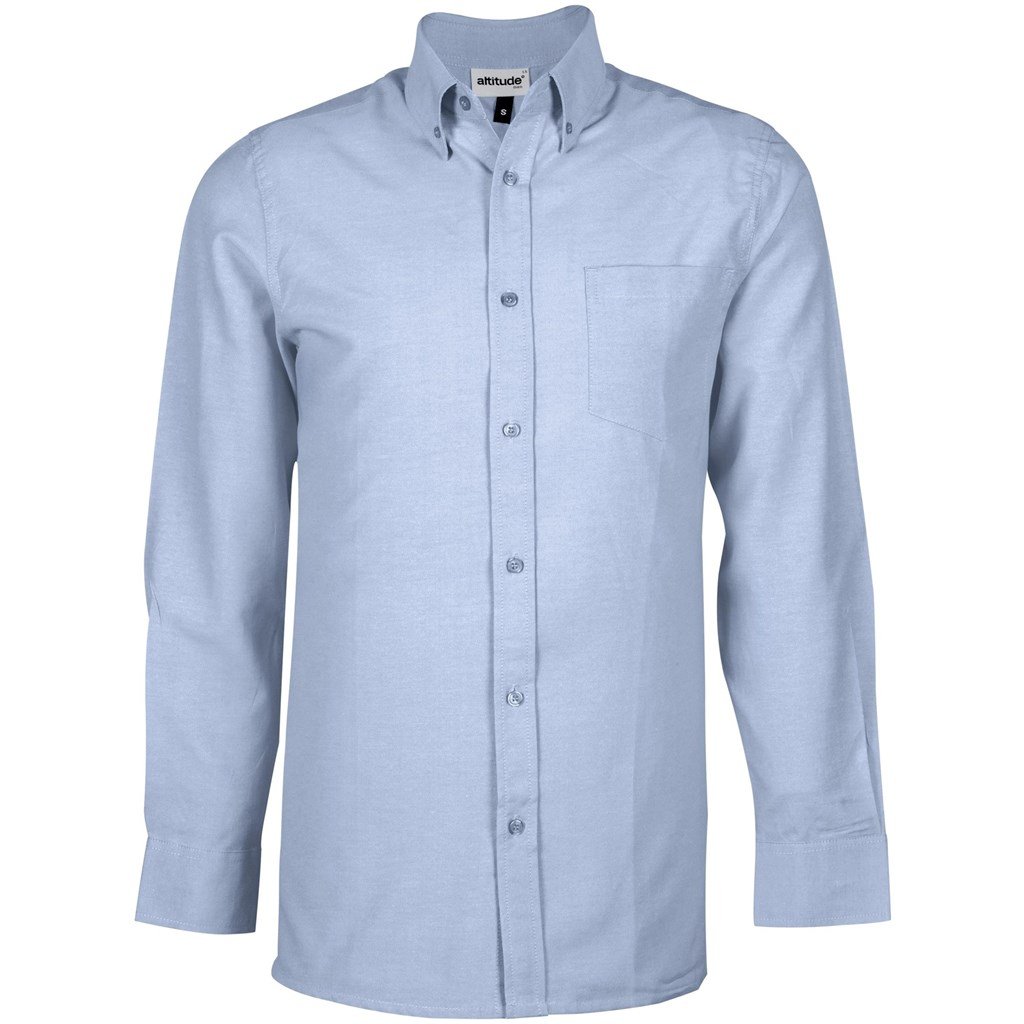 ALT-MOL-LB Mens Long Sleeve Oxford Shirt - Light Blue - Image 1