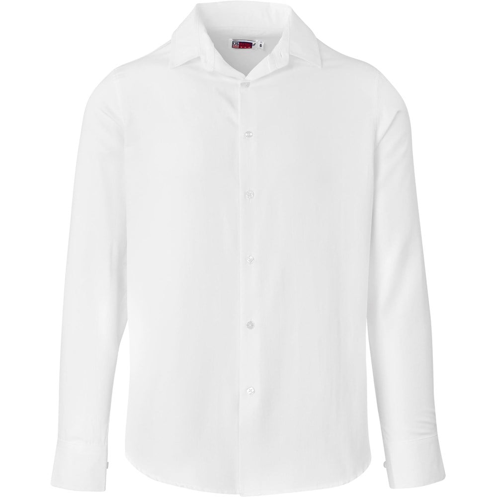 BAS-10270-W Mens Long Sleeve Wallstreet Shirt - White - Image 1
