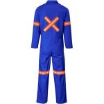 Safety Polycotton Boiler Suit - Reflective Arms Legs & Back - Orange Tape - Image 2