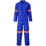 Safety Polycotton Boiler Suit - Reflective Arms Legs & Back - Orange Tape - Image 4