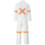 Safety Polycotton Boiler Suit - Reflective Arms Legs & Back - Orange Tape - Image 3