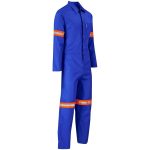 Safety Polycotton Boiler Suit - Reflective Arms Legs & Back - Orange Tape - Image 6