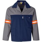 Site Premium Two-Tone Polycotton Jacket - Reflective Arms - Orange Tape - Image 2
