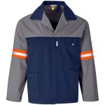 Site Premium Two-Tone Polycotton Jacket - Reflective Arms & Back - Orange Tape - Image 2
