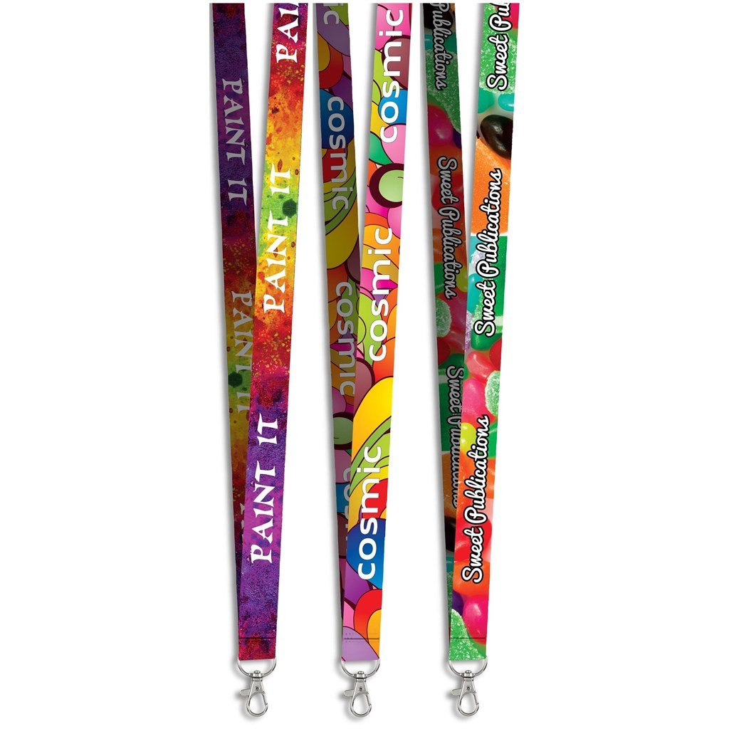 GF-AM-936-B Snap Hook Clip Double-Sided Sublimation Satin Lanyard - Image 1
