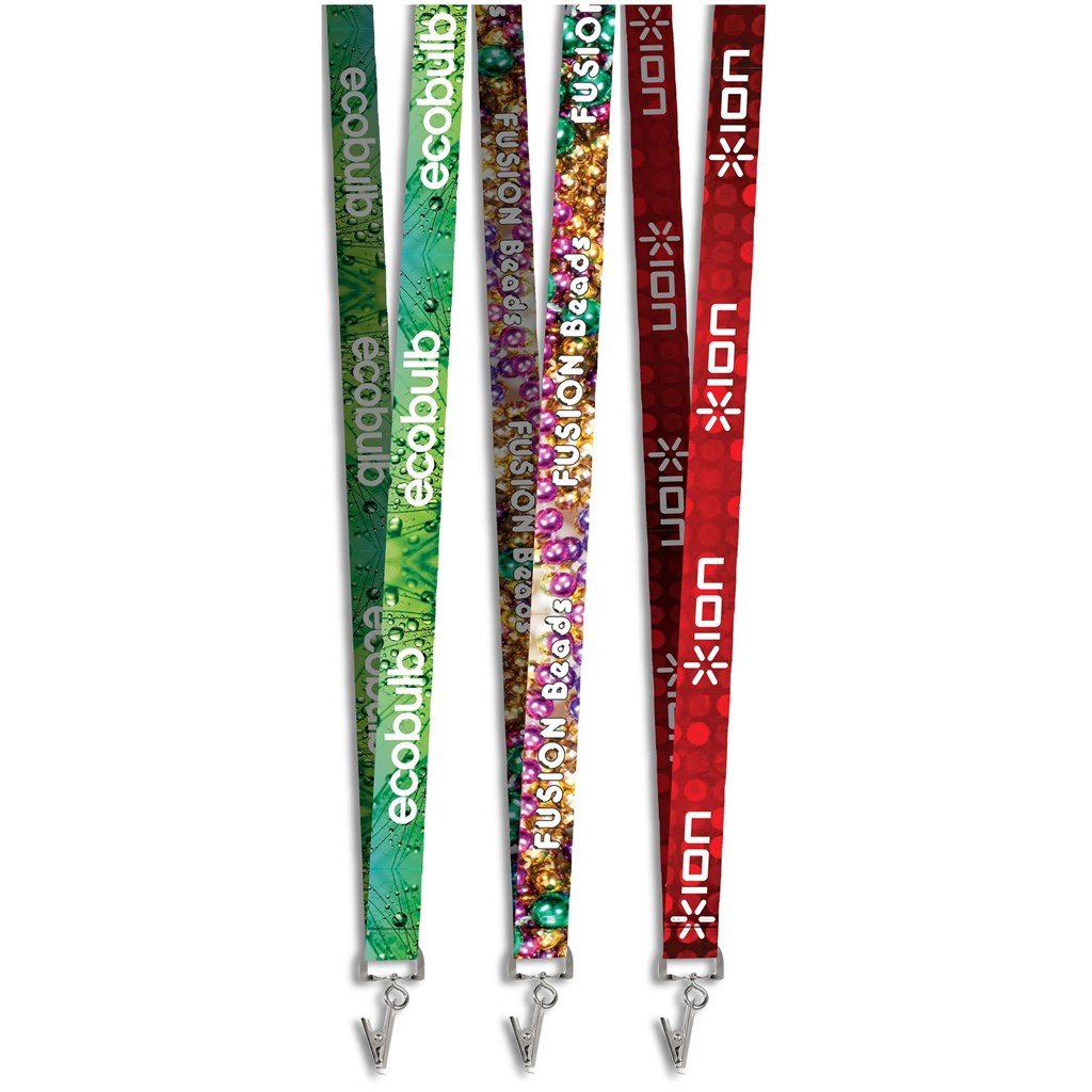 GF-AM-935-B Crocodile Clip Double-Sided Sublimation Satin Lanyard - Image 1