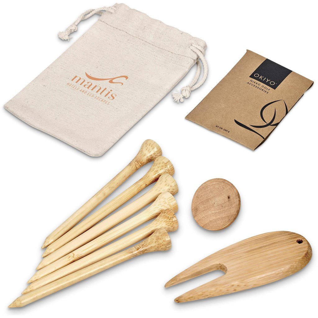GF-OK-934-B Okiyo Nikko Bamboo Golf Accessories Set - Image 1