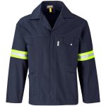 Artisan Premium 100% Cotton Jacket - Reflective Arms - Yellow Tape - Image 2