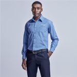 Mens Long Sleeve Micro Check Shirt