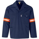 Site Premium Polycotton Jacket - Reflective Arms - Orange Tape - Image 2
