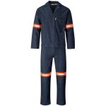 Vintage 100% Cotton Denim Conti Suit - Reflective Arms, Legs & Back - Orange Tape - Image 2